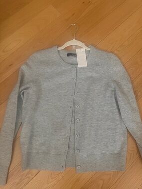 Everyday Lightweight Crewneck Cardigan - Light Gray